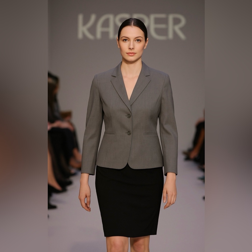 Kasper Women's Elegant Gray Suit Jacket